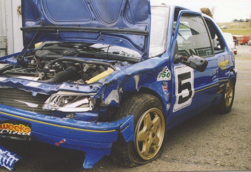 Paul Sheehan destroyed my old 106 in a dramatic crash at Mallory Park.